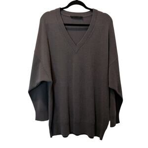 Jenni Kayne Women's Sz L Charlie 100% Cashmere Sweater V Neck Oversized Cozy Fit